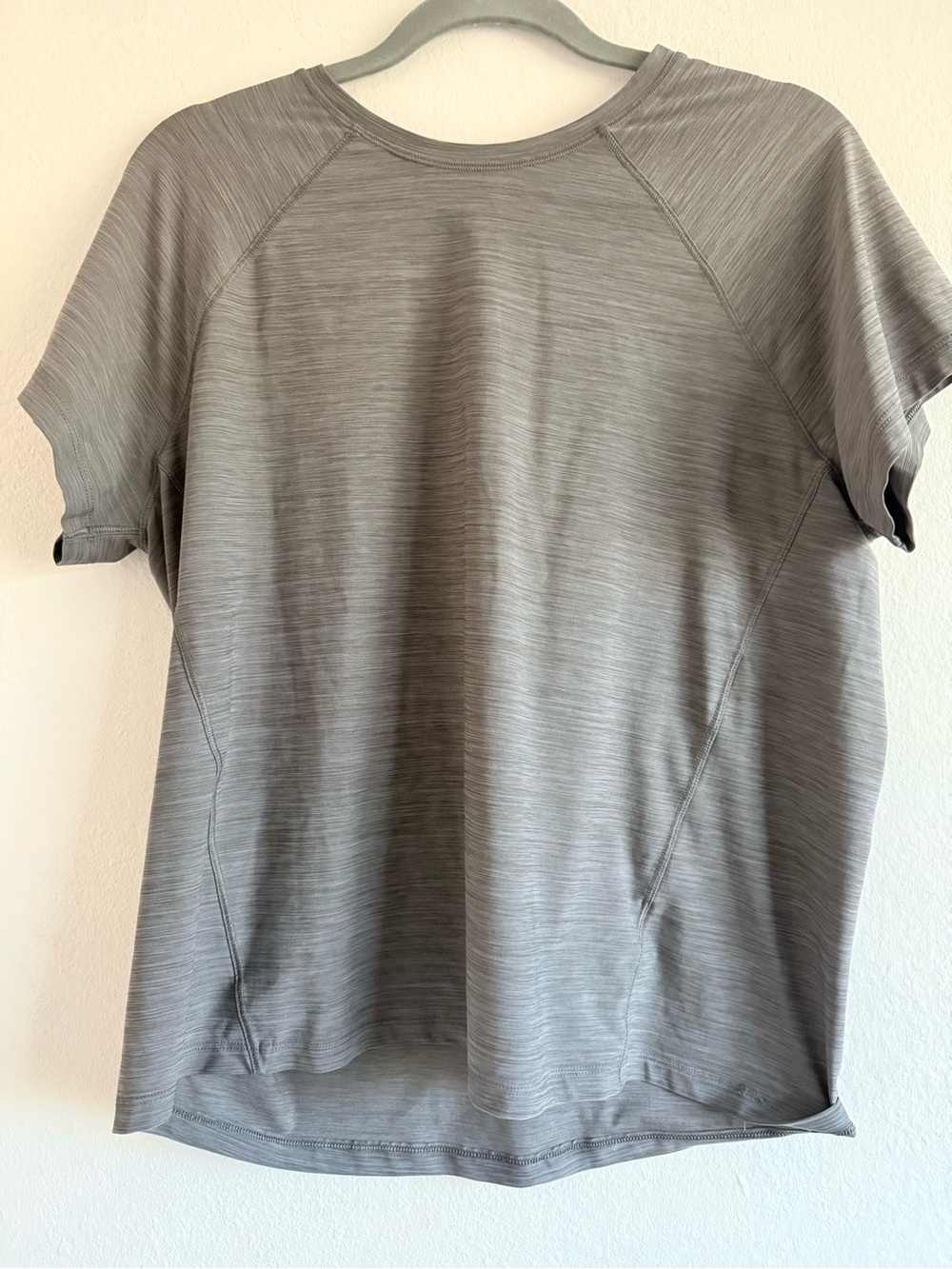 Athleta Ultimate Training Gray Performance Short-Sleeve Shirt